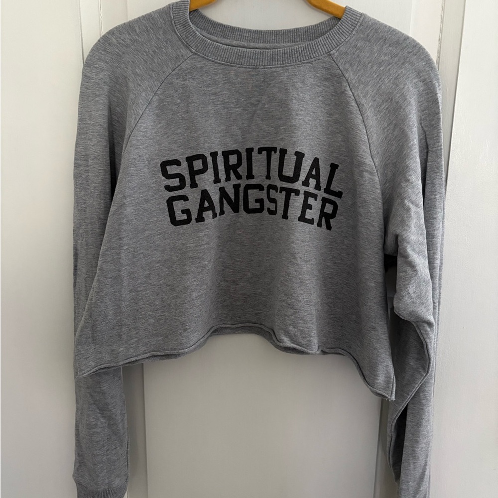 Spiritual Gangster Gray Cropped Sweatshirt